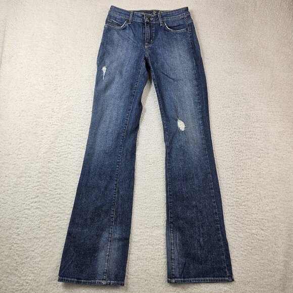 CJ Cookie Johnson Jeans Women 25 Blue Grace Bootcut Med Wash Low Rise Distressed - Picture 1 of 15